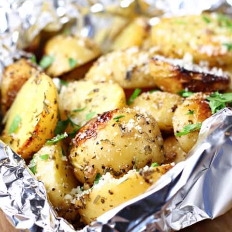 Grilled Garlic Herb Potatoes feature