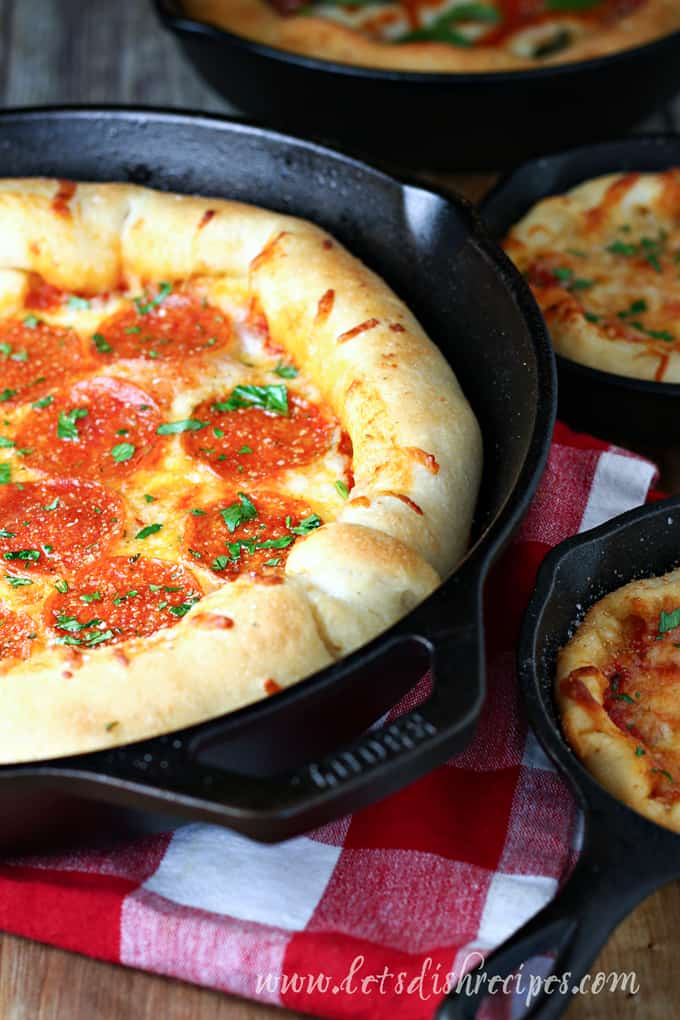 Cast Iron Skillet Pepperoni Pizza