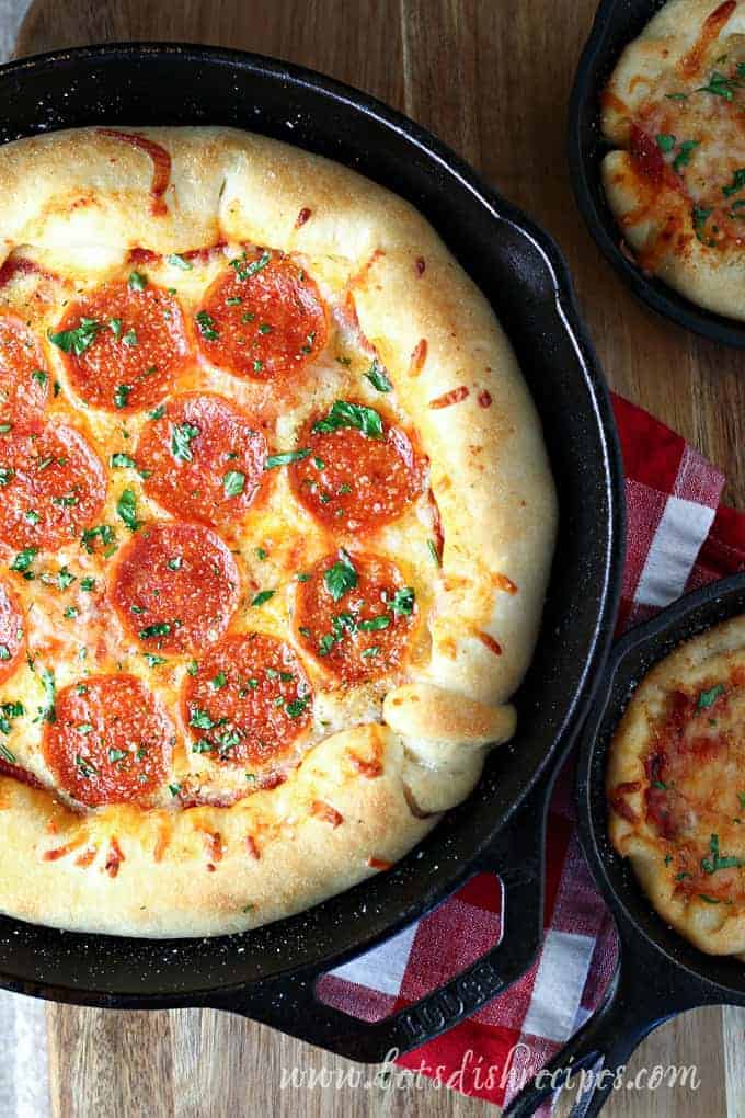 Cast Iron Skillet Pepperoni Pizza