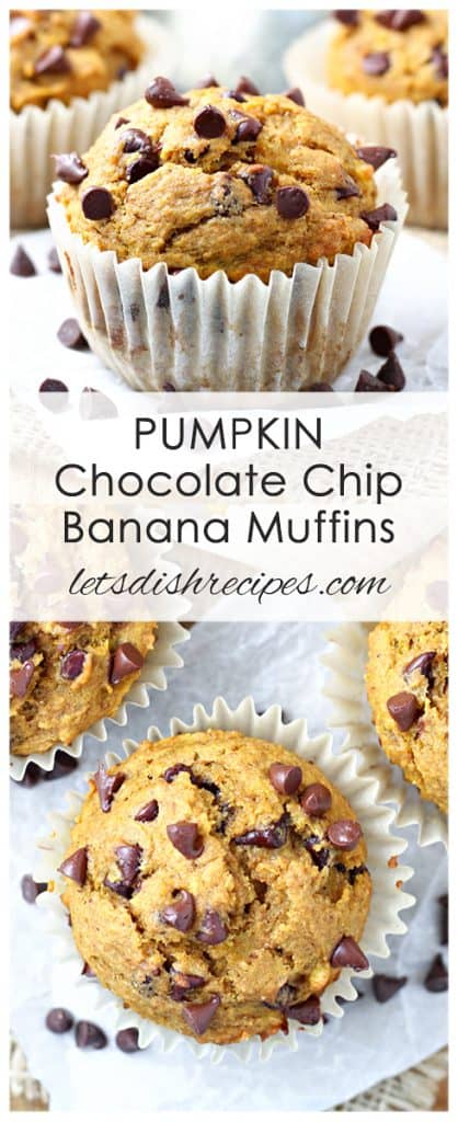 Pumpkin Chocolate Chip Banana Muffins