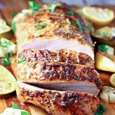 Garlic Citrus Roasted Pork Tenderloin feature