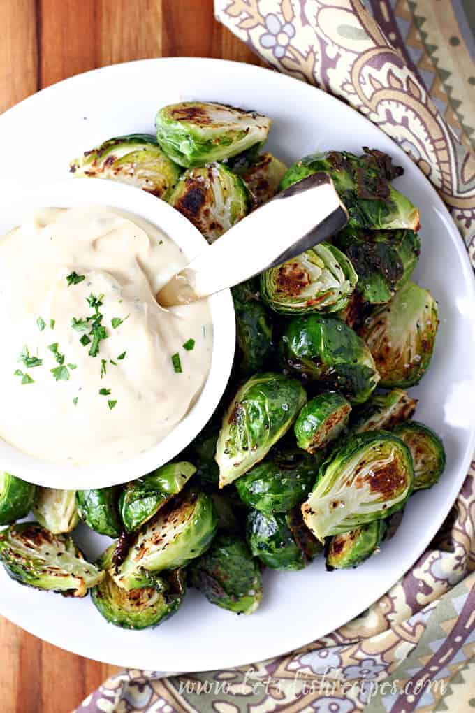 Crispy Brussels Sprouts with Mustard Aioli