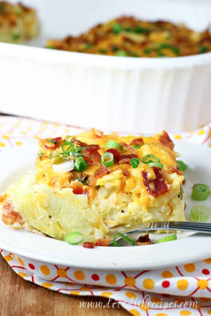 Cheesy Bacon Egg Hashbrown Casserole