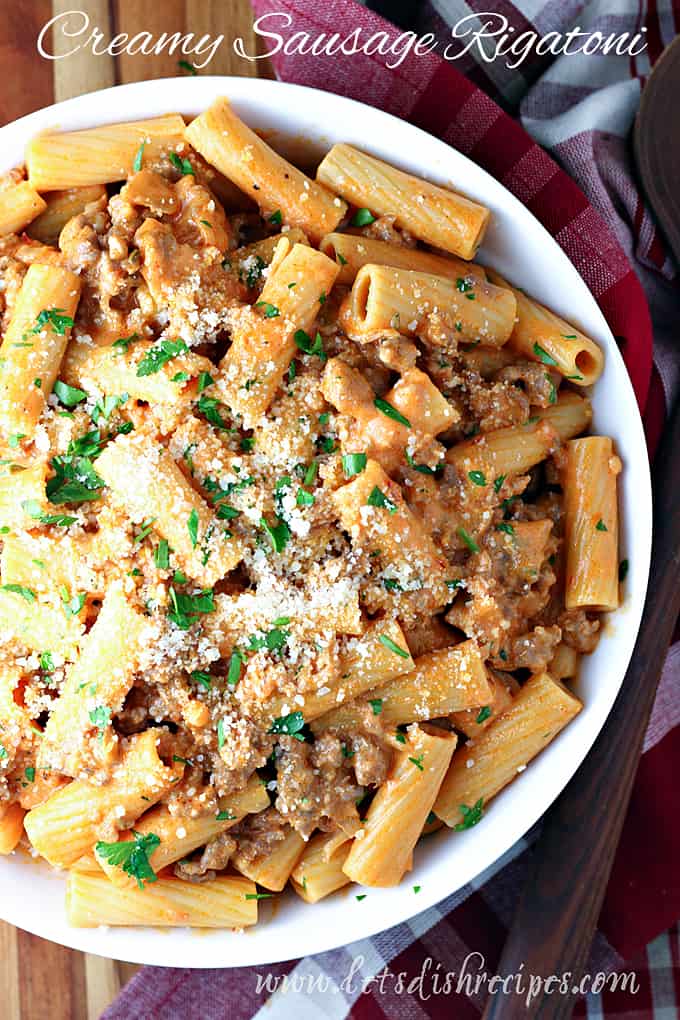 Creamy Sausage Rigatoni