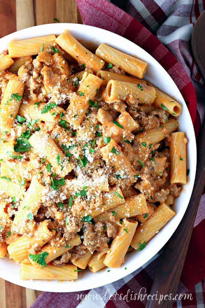 Creamy Sausage Rigatoni