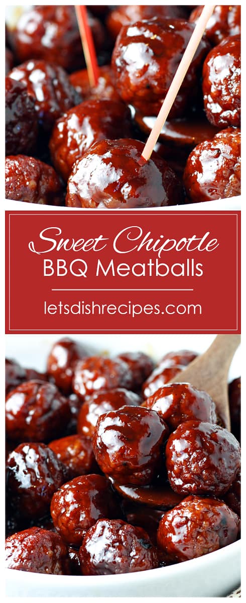 Sweet Chipotle Barbecue Meatballs Pin Red