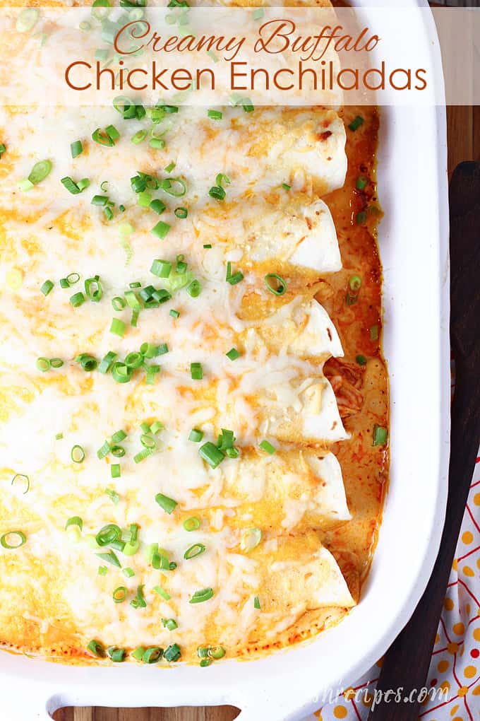 Creamy Buffalo Chicken Enchiladas