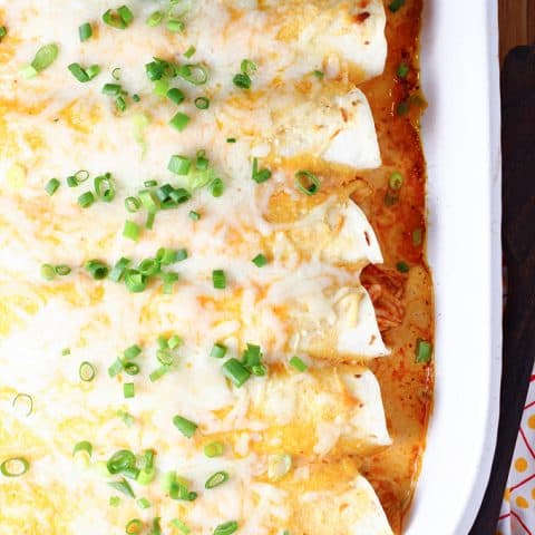 Creamy Buffalo Chicken Enchiladas feature