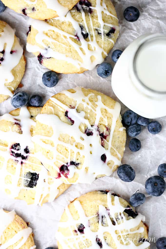 Blueberry Muffin Cookies with Lemon Glaze