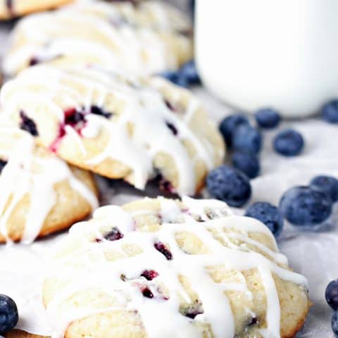 Blueberry Muffin Cookies with Lemon Glaze feature