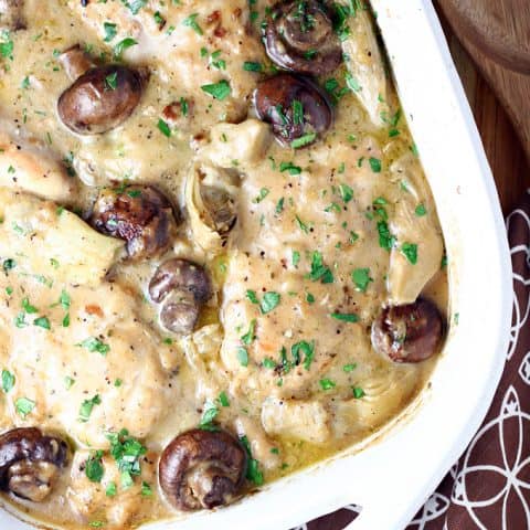 Creamy Artichoke Mushroom Chicken feature