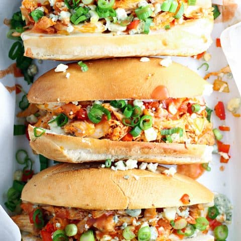 Baked Buffalo Chicken Sandwiches feature