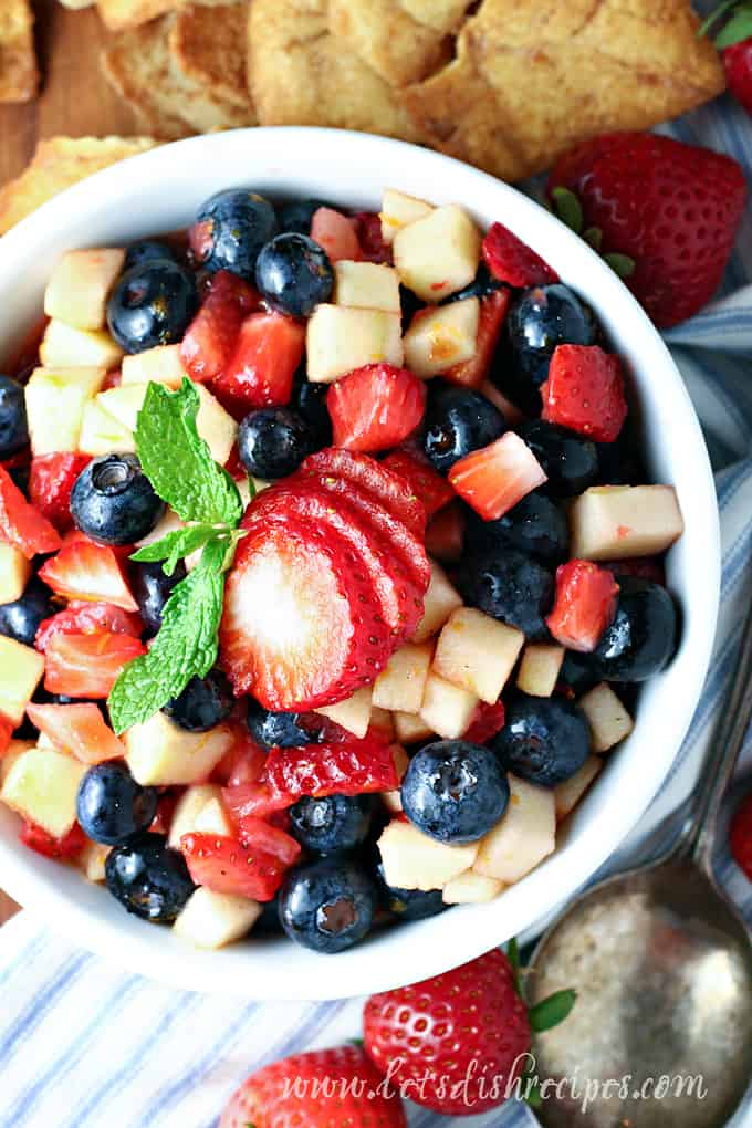 Festive Fruit Salsa with Homemade Cinnamon Chips