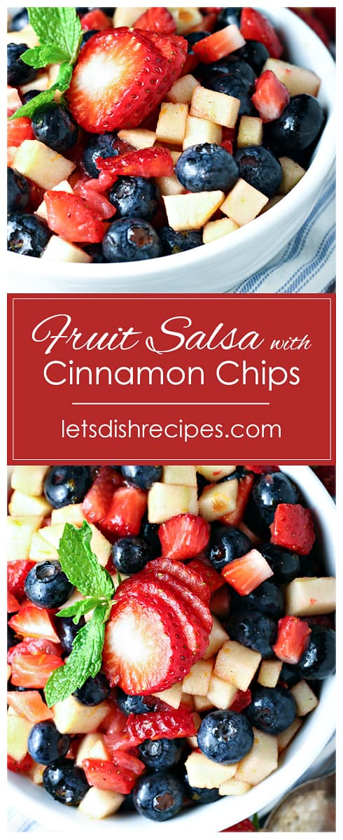 Festive Fruit Salsa with Homemade Cinnamon Chips