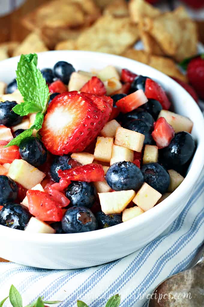 Festive Fruit Salsa with Homemade Cinnamon Chips