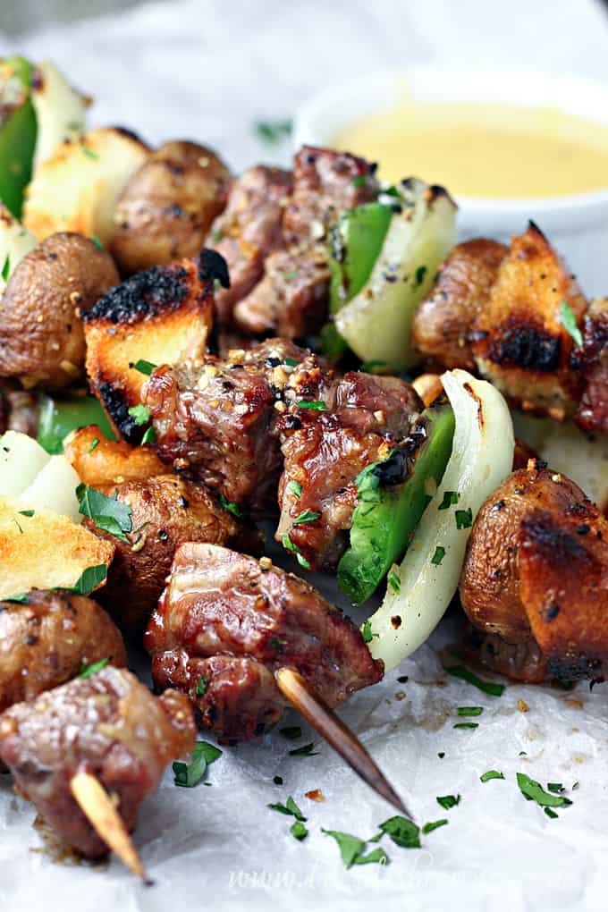 Grilled Philly Cheese Steak Kabobs