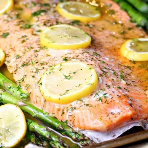 Sheet Pan Salmon and Asparagus feature