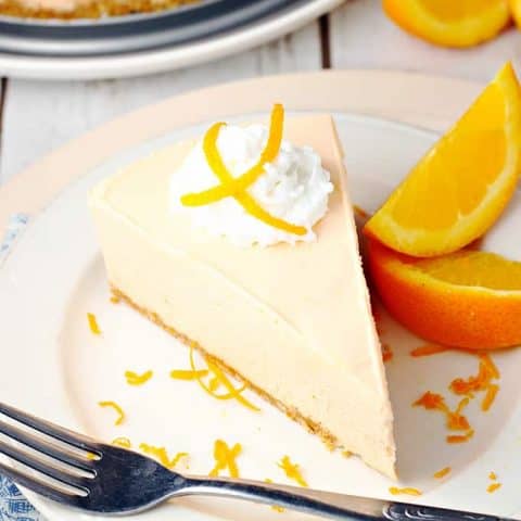 No Bake Orange Creamsicle Cheesecake feature