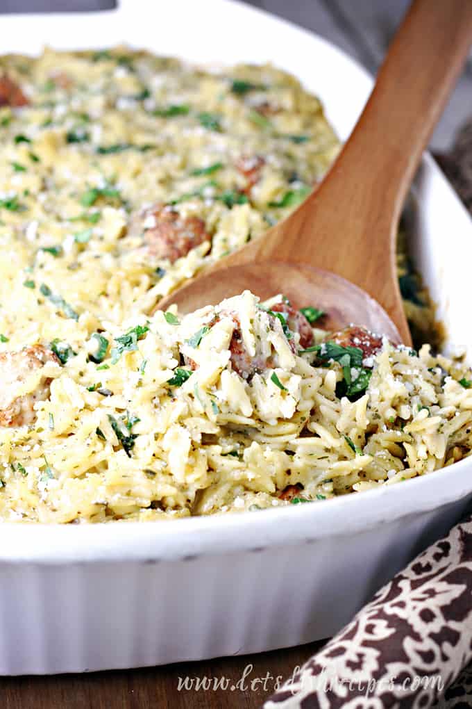 Easy Meatball Orzo Casserole