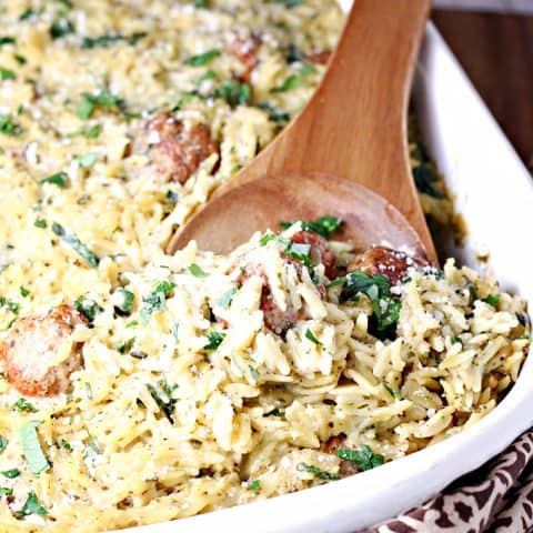 Easy Meatball Orzo Casserole feature