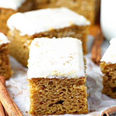 Pumpkin Bars with Cream Cheese Frosting feature