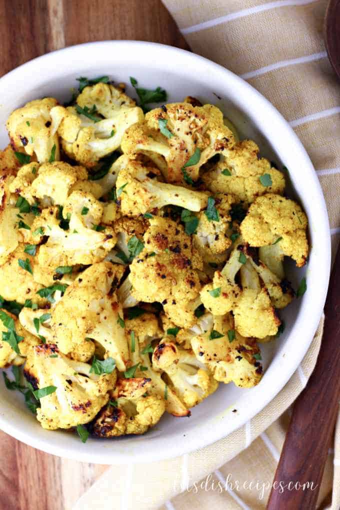 Roasted Curried Cauliflower