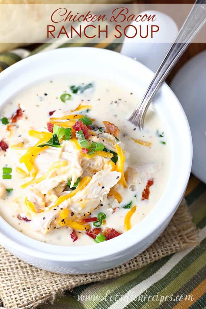 Slow Cooker Chicken Bacon Ranch Soup