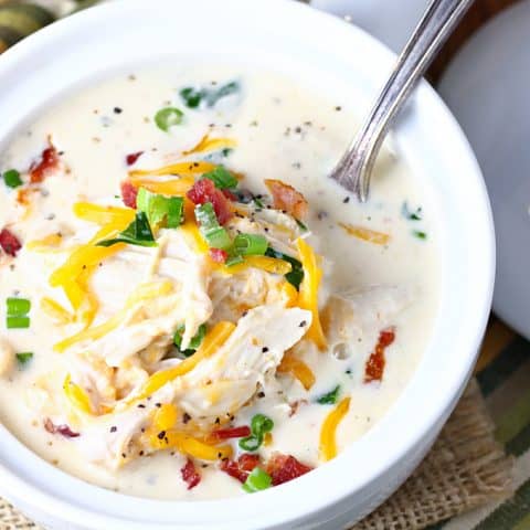 Slow Cooker Chicken Bacon Ranch Soup feature