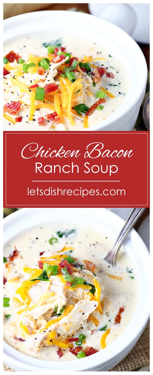 Slow Cooker Chicken Bacon Ranch Soup