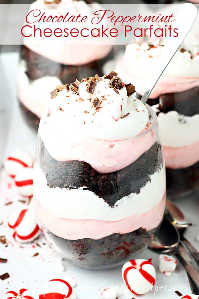 Chocolate Peppermint Cheesecake Parfaits