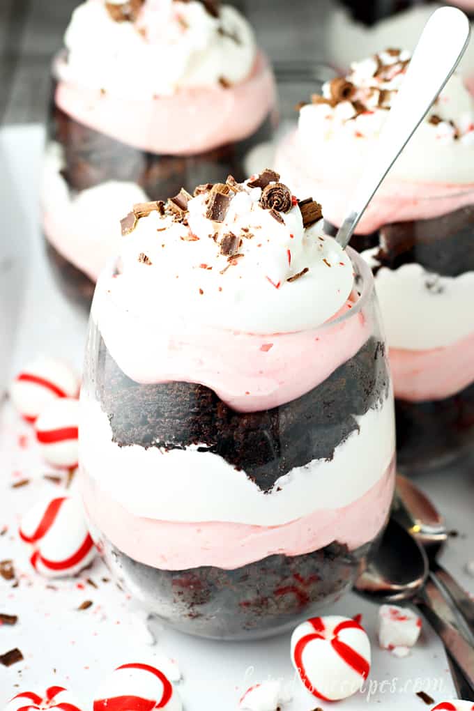 Chocolate Peppermint Cheesecake Parfaits