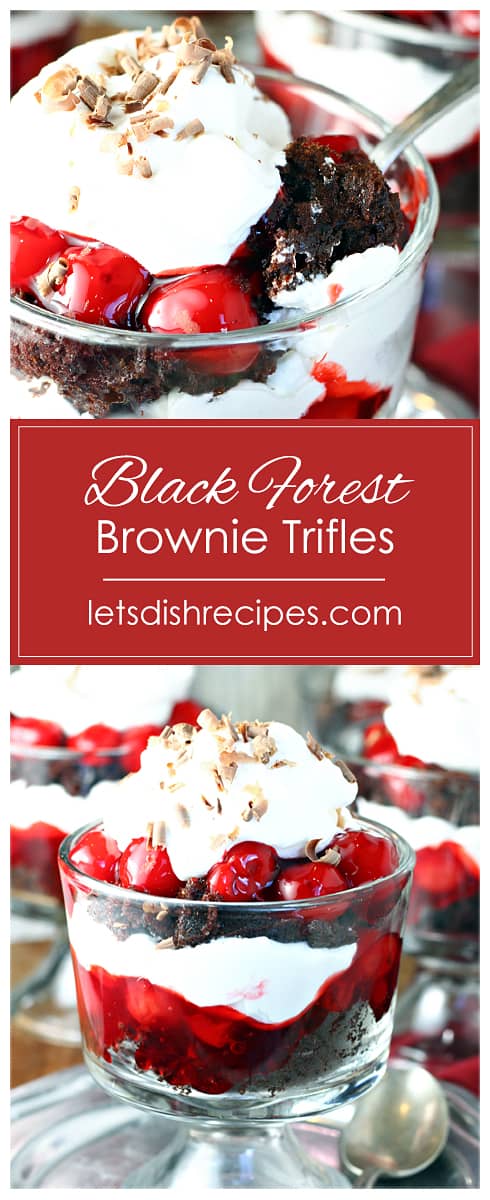 Individual Black Forest Brownie Trifles