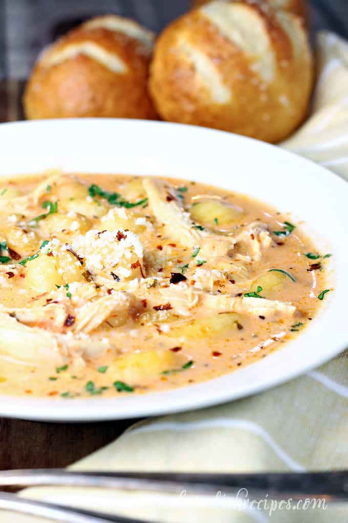 Creamy Tomato Chicken Gnocchi Soup