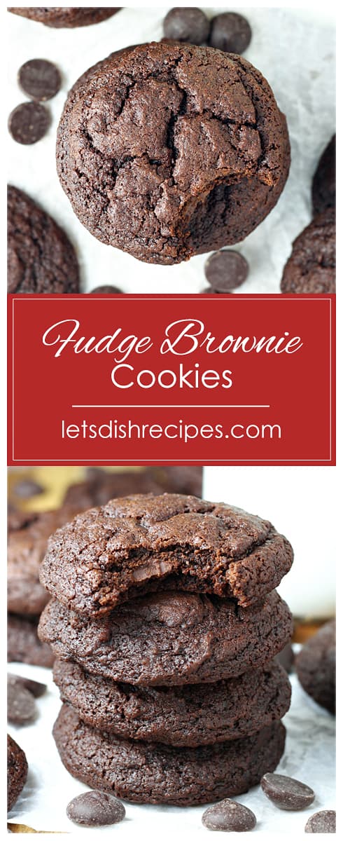 Dark Chocolate Fudge Brownie Cookies