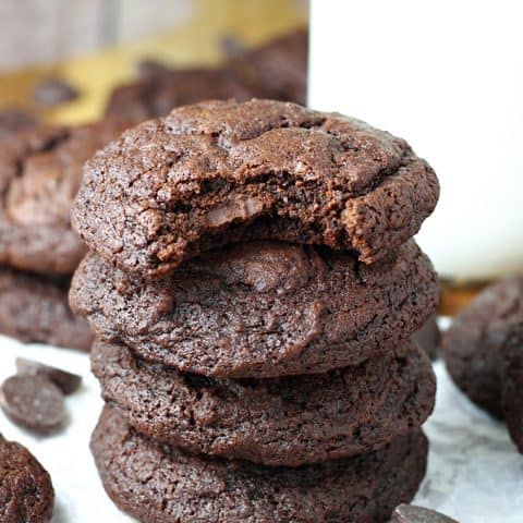 Dark Chocolate Fudge Brownie Cookies feature