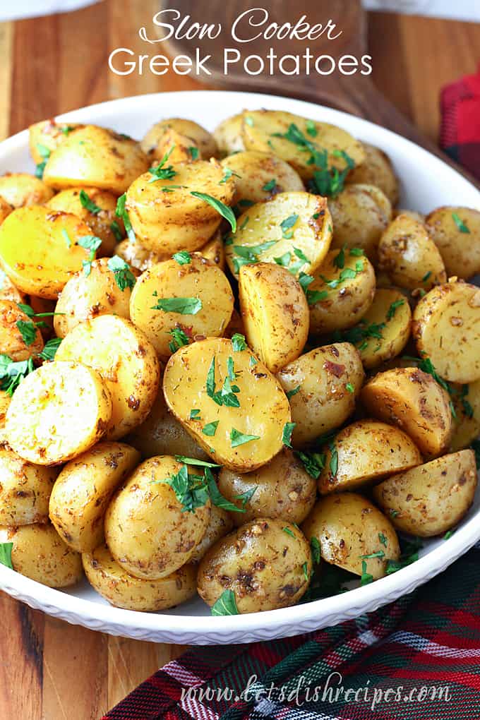 Slow Cooker Greek Potatoes