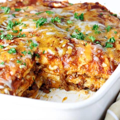 Beef Enchilada Casserole feature