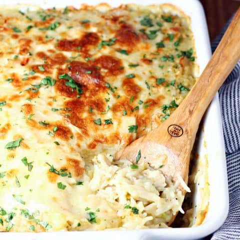 Cheesy Green Chile Chicken and Rice Casserole feature