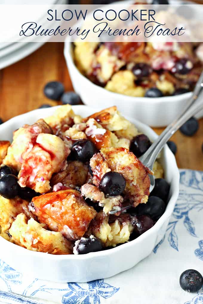 Overnight Slow Cooker Blueberry French Toast