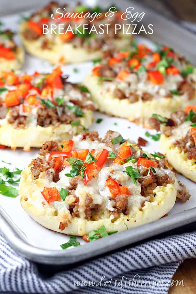 Sausage and Egg Breakfast Pizzas