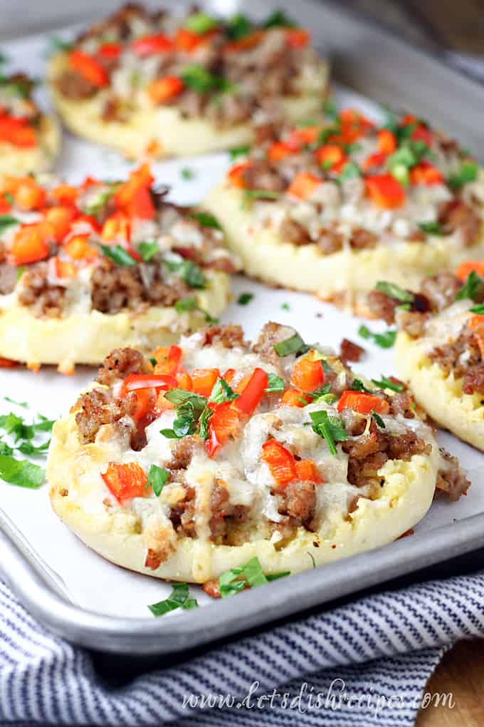 Sausage and Egg Breakfast Pizzas