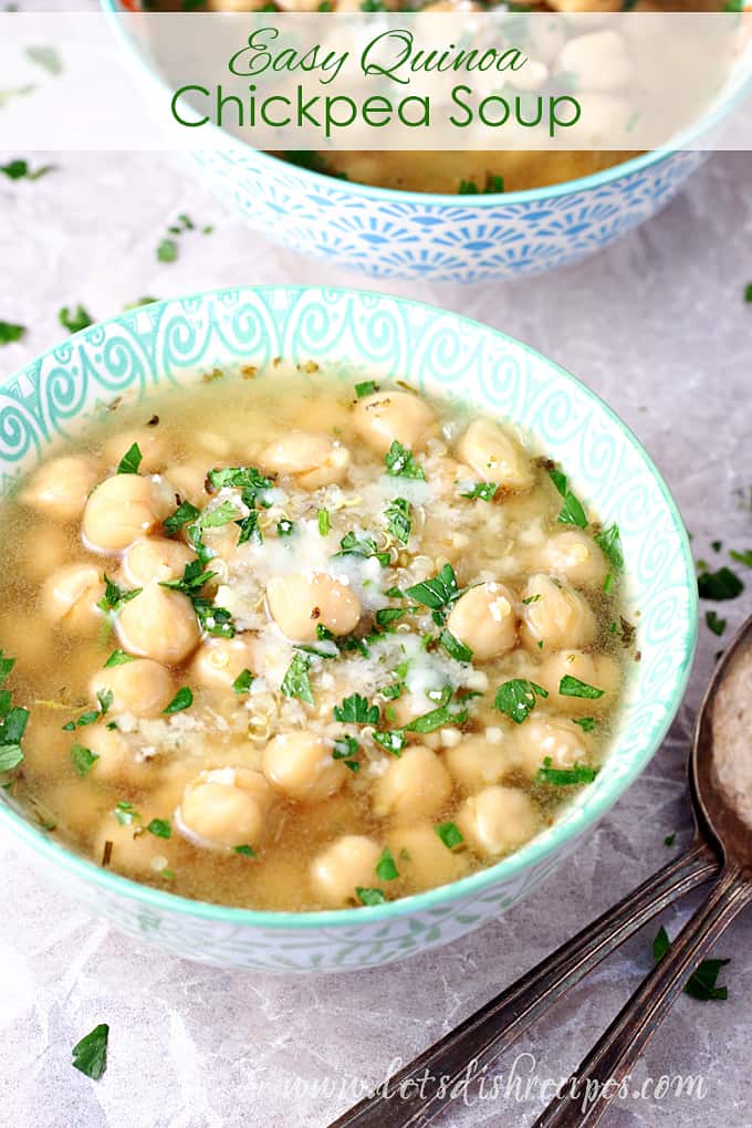 Easy Quinoa Chickpea Soup with Lemon