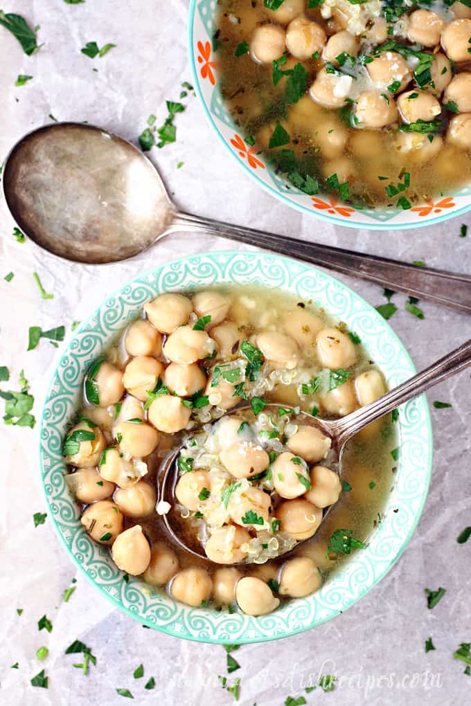 Easy Quinoa Chickpea Soup with Lemon