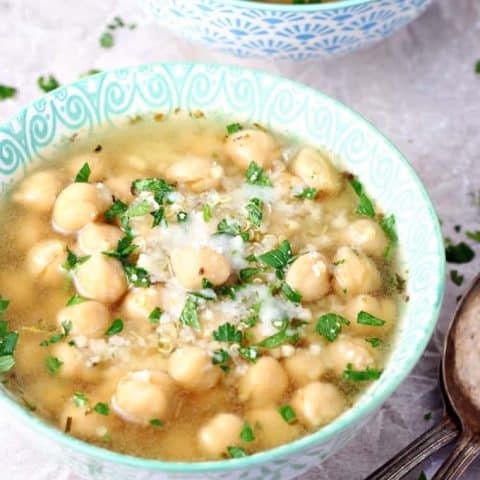 Easy Orzo Chickpea Soup with Lemon feature