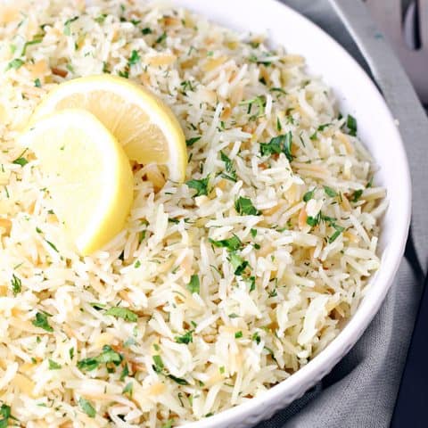 Greek Lemon Rice Pilaf feature