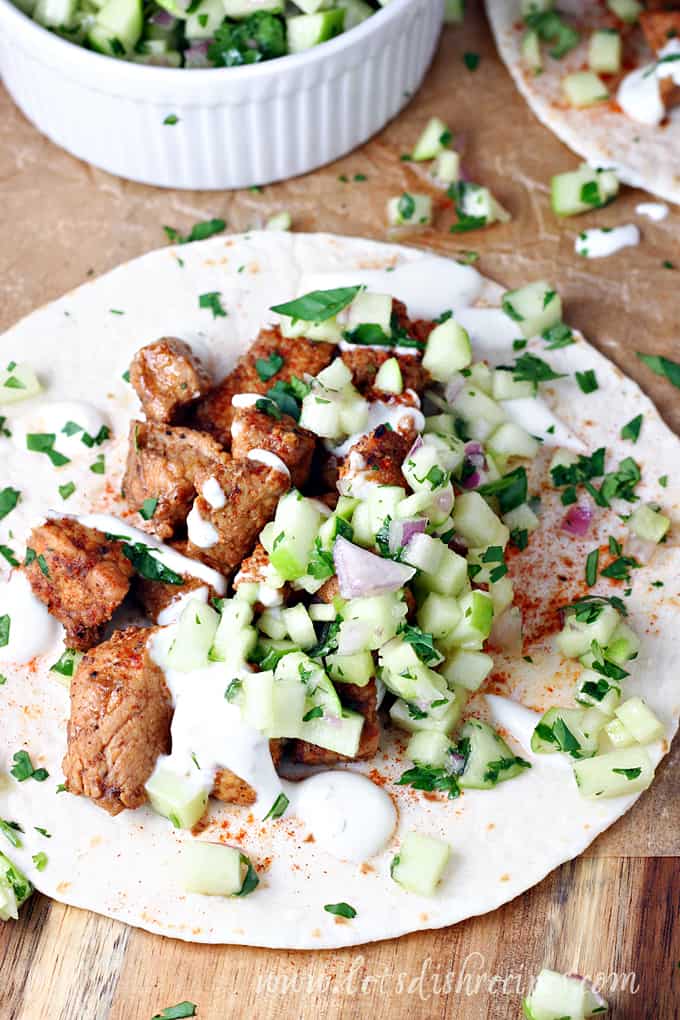 Spicy Pork Tacos with Green Apple Slaw