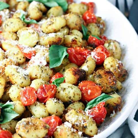 Sheet Pan Tomato Basil Gnocchi feature