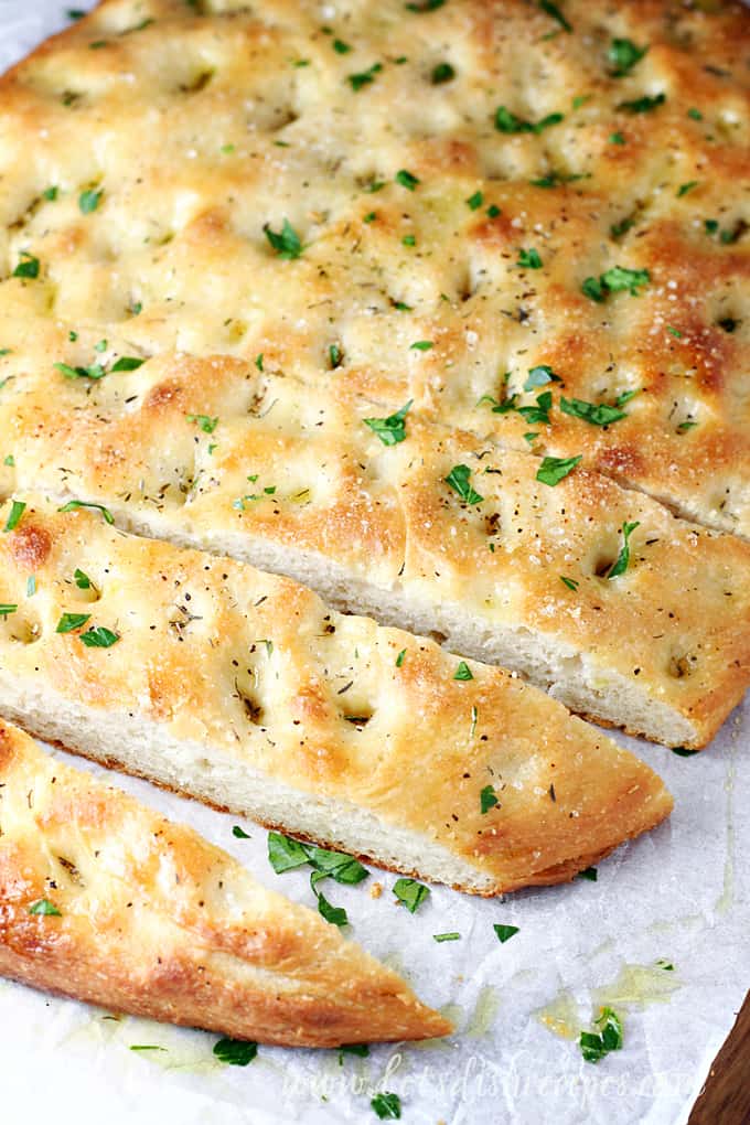 No-Knead Sourdough Focaccia Bread