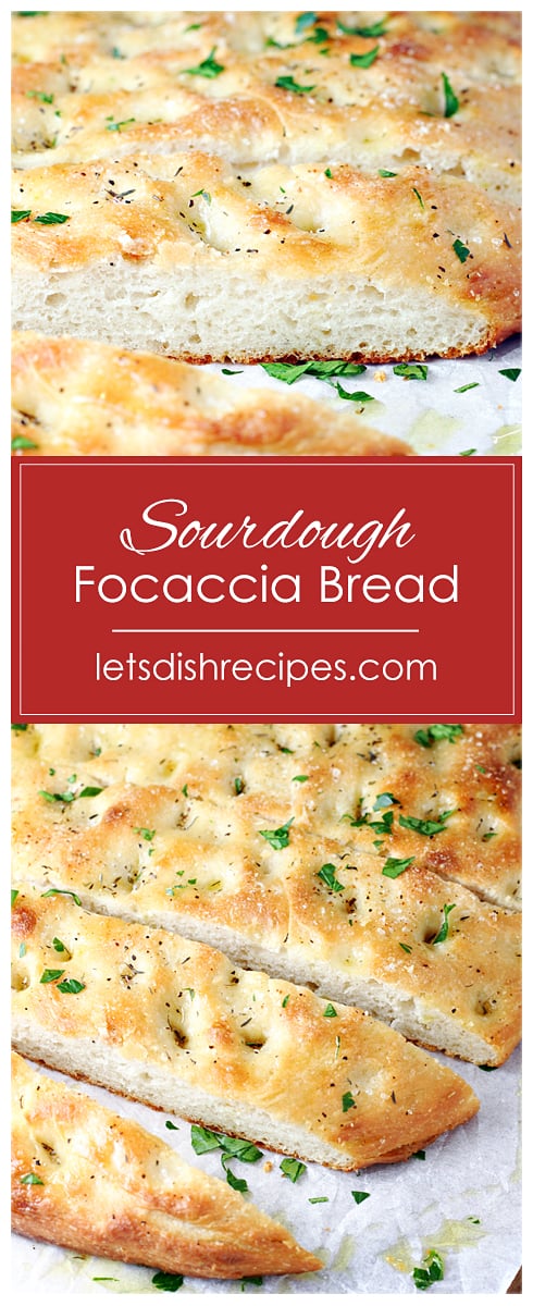 No-Knead Sourdough Focaccia Bread