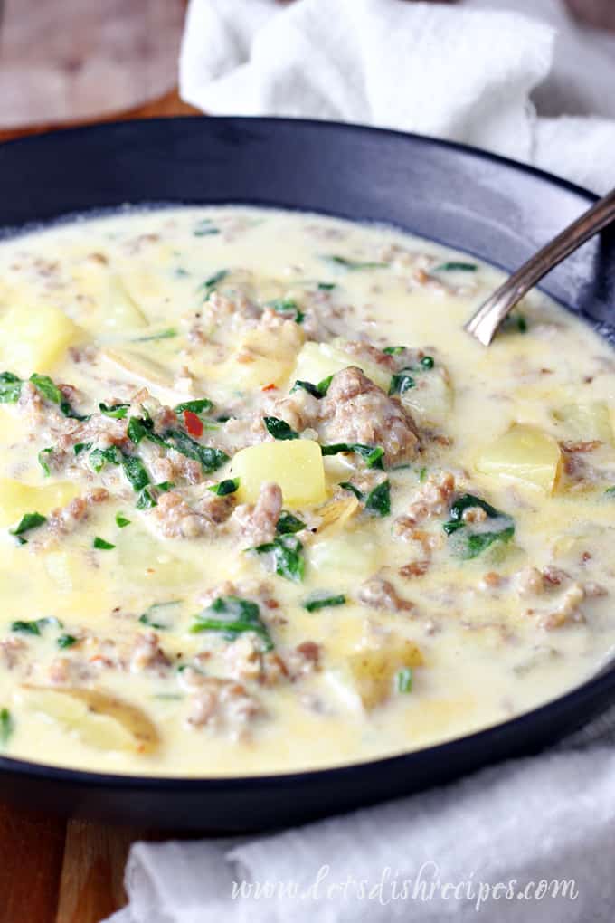 Sausage Potato and Spinach Soup